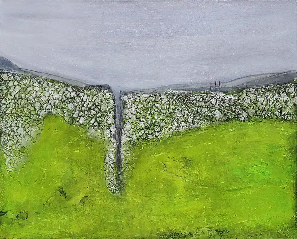 M.Rick: "Landscape (grün) II". abstraktes Originalgemälde (Unikat) (A) Preisreduziert