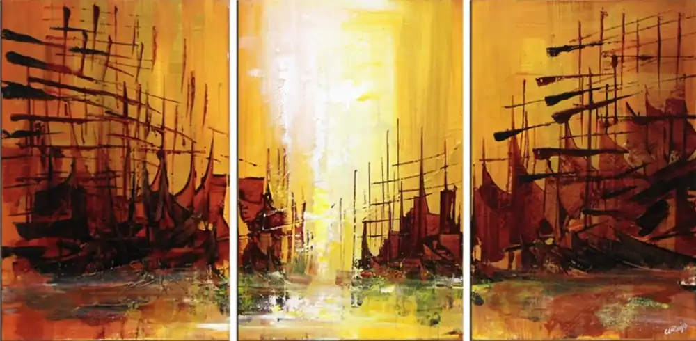 A. Rojo : "Orinoco", Mehrteiliges Gemälde, Original/Unikat Beliebt
