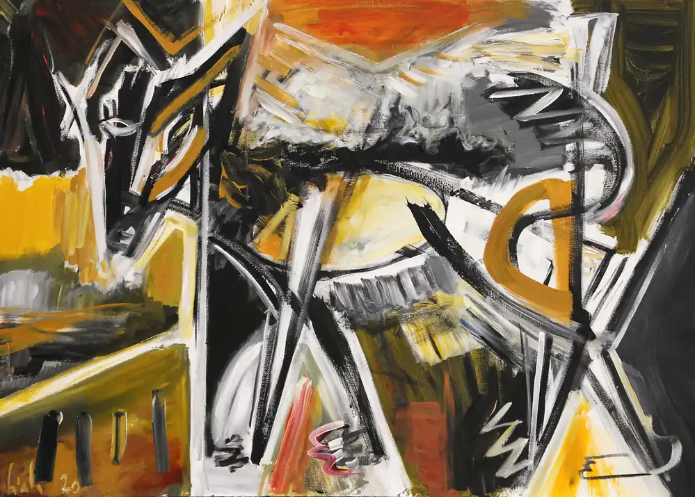 M. Cieśla: "Ein Hund namens "Dante"", Expressionistisches Acrylgemälde, Original/Unikat (A) Neue Kollektion