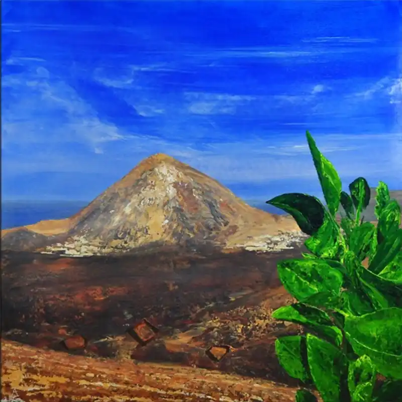 Neue Ware Moderne Landschaftsmalerei, A.Garbe: "LANZAROTE: INS REICH DES RABEN", Originalgemälde (Unikat) (E)