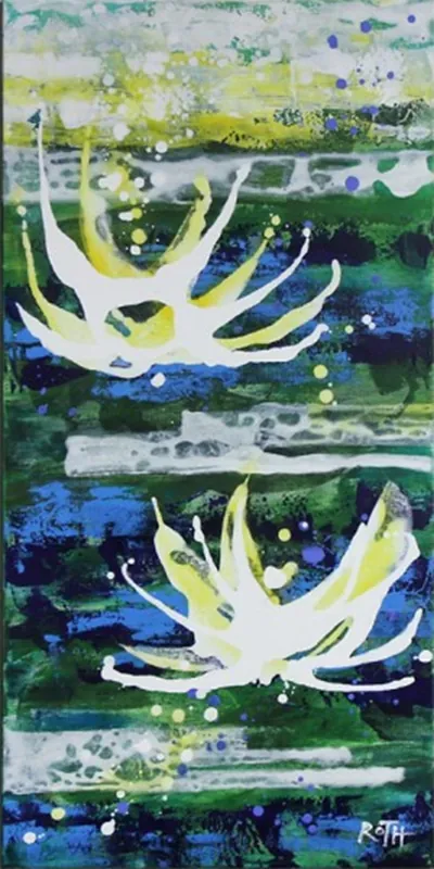 Sonderaktion Acrylgemälde. L.Roth: "WASSERLILIEN"