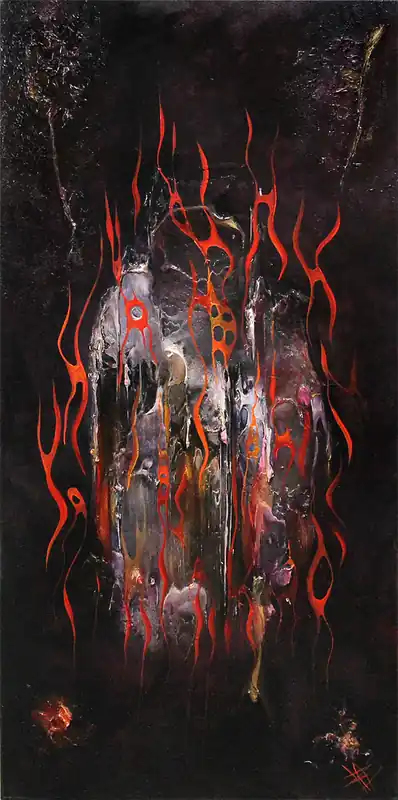 Top-Seller B. Ossowski: "Red Flames", Originalgemälde (Unikat) (A)