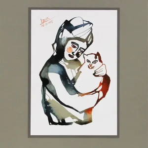 Schnäppchen L. Roth: "Mußestunde", originale Grafik/Zeichnung (Unikat)