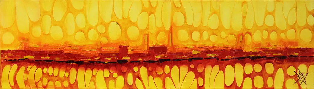 Nur Für Kurze Zeit B. Ossowski: "Red Waves", Originalgemälde (Unikat) (A)