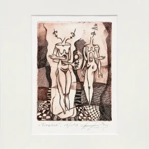 Sale A. Larrett: "Sirenen", Originalgrafik, Kaltnadelradierung (A)