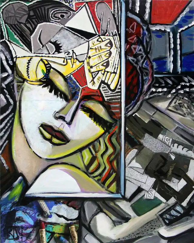Preiswert K. Namazi: "Die Muse I", moderne Originalkunst (Unikat) (A)