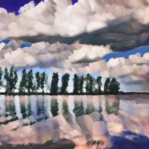 A. Larrett: "Frühlingshochwasser-1", Moderne Ölbilder Original/Unikat (A) Preisknaller