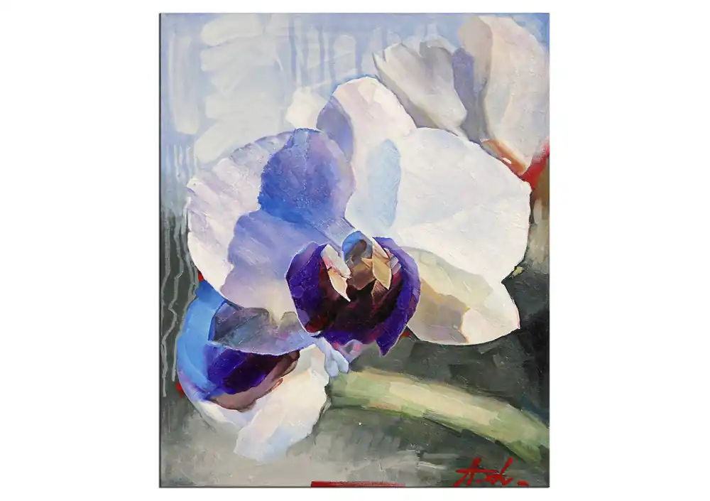 Acrylmalerei Bilder von Andy Larrett: "ORCHIDEE II" Wochenendangebot
