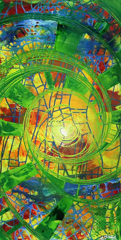 R. König: "Spirit III", abstraktes Originalgemälde (Unikat) Preisknaller