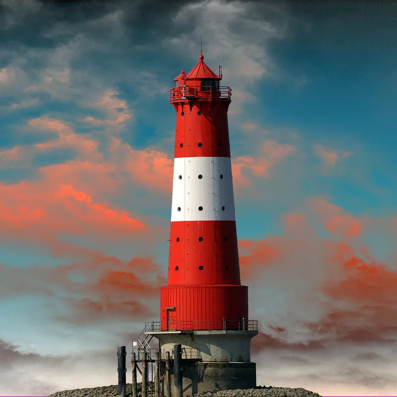 H. Mühlbauer-Gardemin: "Leuchtturm Arngast", Zeitgenössische Digitalkunst, Edition (A) Sichere Zahlung