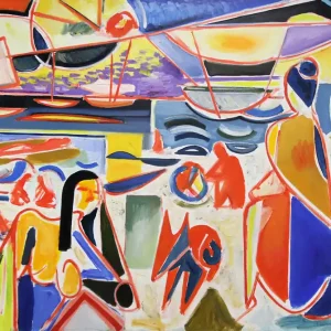M. Cieśla: "Am Strand", Original/Unikat, Expressionistisches Ölgemälde Mega-Angebot