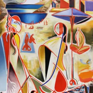 M. Cieśla: "Die Küste, abstrakte Formen, Italien", Original/Unikat, Expressionistisches Ölgemälde(A) Sonderaktion