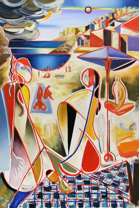 M. Cieśla: "Die Küste, abstrakte Formen, Italien", Original/Unikat, Expressionistisches Ölgemälde(A) Sonderaktion