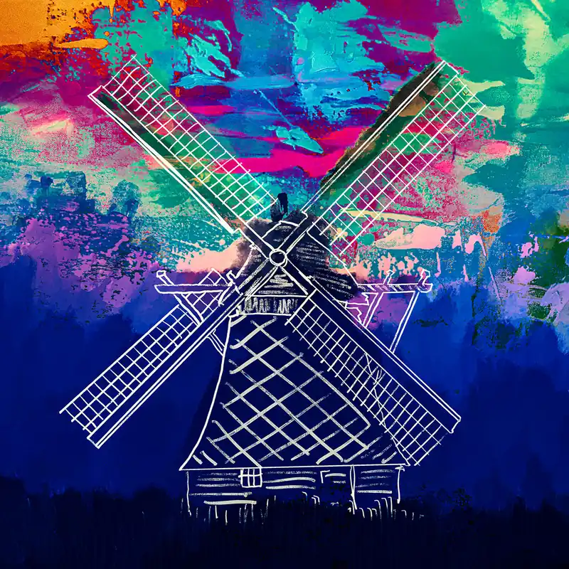 Aktuell H. Mühlbauer-Gardemin: "Popart Mühle", Moderne Pop Art, Original/serielles Unikat (A)