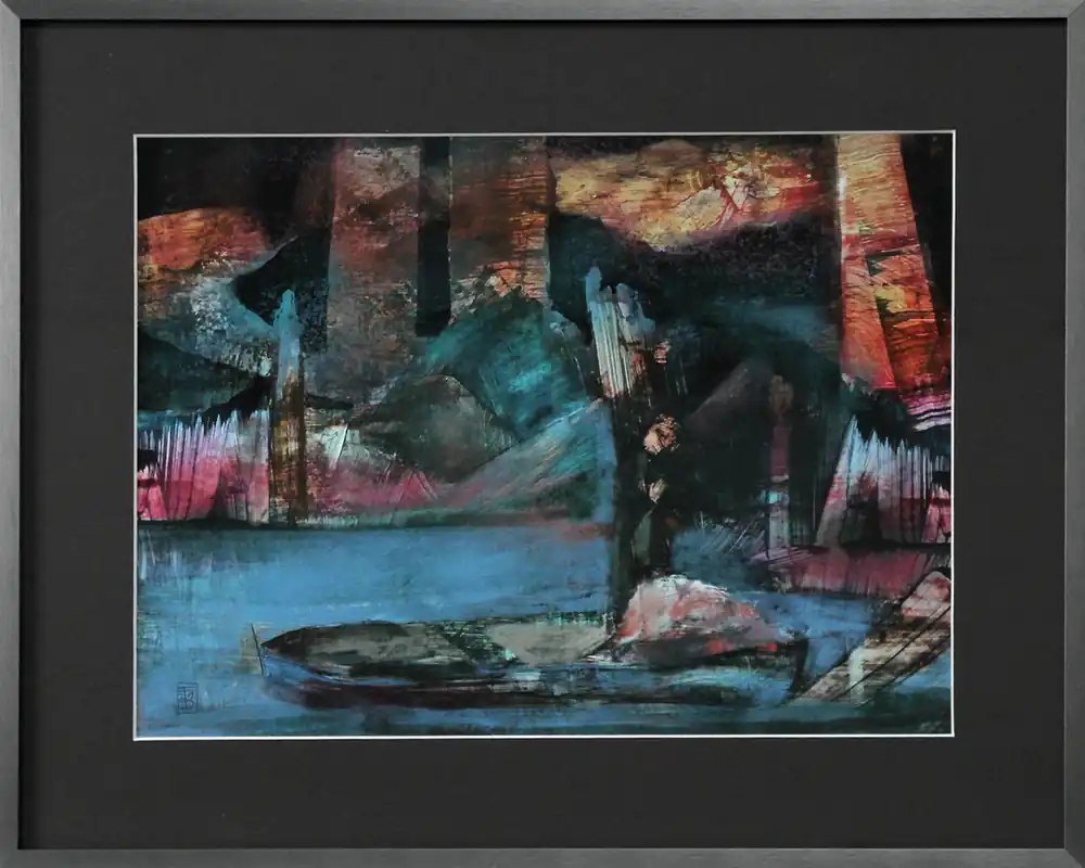 D. Hille: "Fremdland III", digitale Kunst auf Papier, inkl. Rahmen (A) Kostenfreie Lieferung