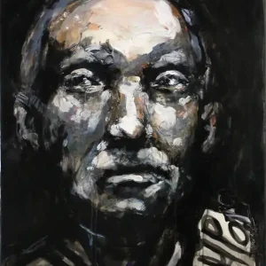 J.J. Piezanowski: "Tu voulais", neoexpressionistisches Porträt, Original (Unikat) (A) Ausverkauf