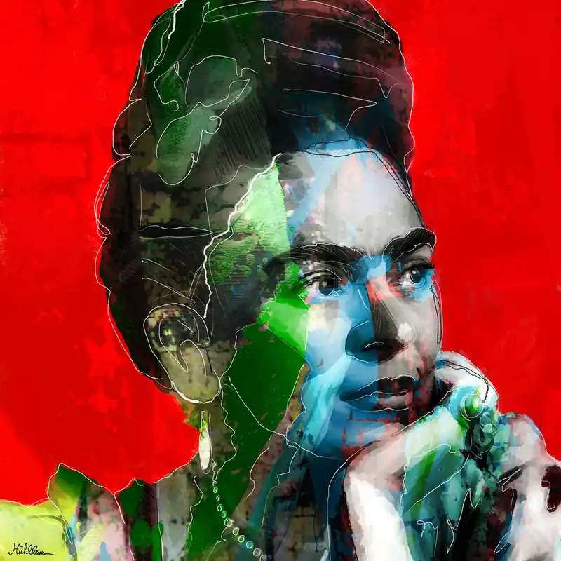 Sonderangebot H. Mühlbauer-Gardemin: "Red Frida", Moderne Pop Art (Original) serielles Unikat (A)