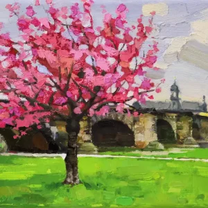A. Larrett: "April. Augustusbrücke - 2", Pleinairmalerei in Öl, Original/Unikat (A) Sichere Zahlung