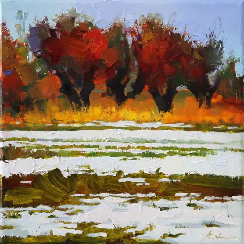 Begrenztes Angebot A. Larrett: "Frühlingsaufwachen 2", Pleinairmalerei in Öl, Original/Unikat (A)