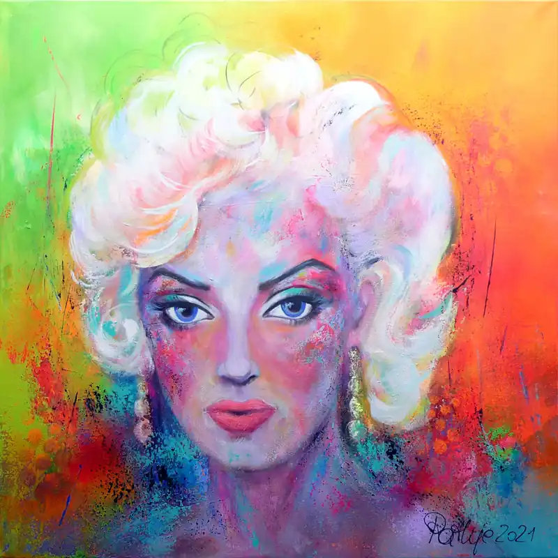 Highlight M. Rathje: "Marilyn", moderne Malerei, Originalgemälde (Unikat) (A)
