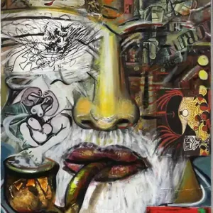 Schnäppchen K. Namazi: "The Thinker III", modernes Originalgemälde (Unikat) (ri, A)