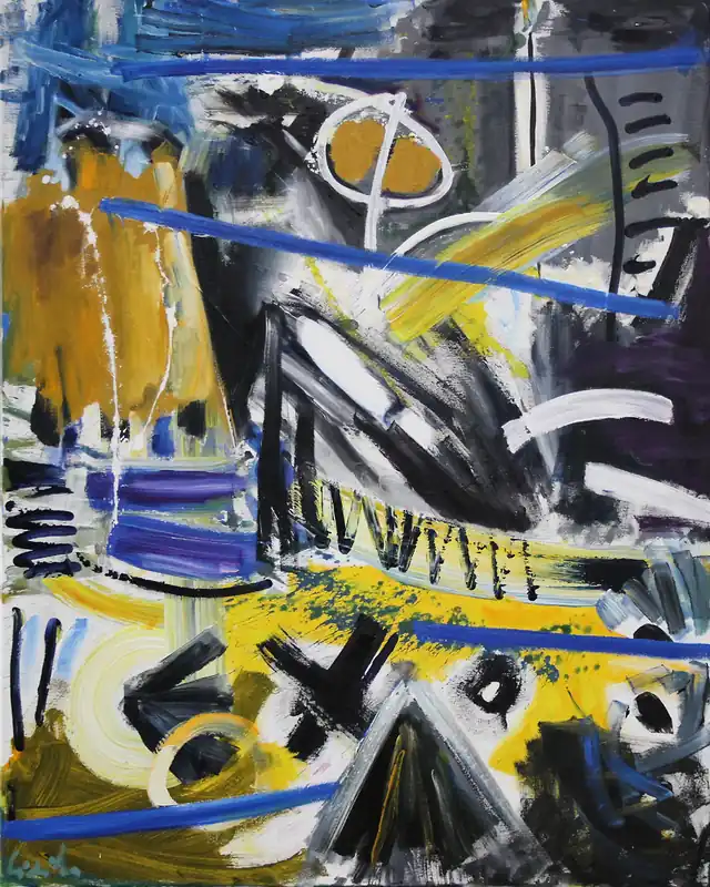 M. Cieśla: "Abstrakt von Musik inspiriert - Sonny Rollins", Expressionistisches Acrylgemälde, Origin Rabatt