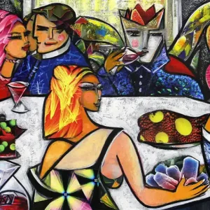 K. Namazi: "Genussabend III", originales Acrylgemälde (Unikat) (A) Bestpreis