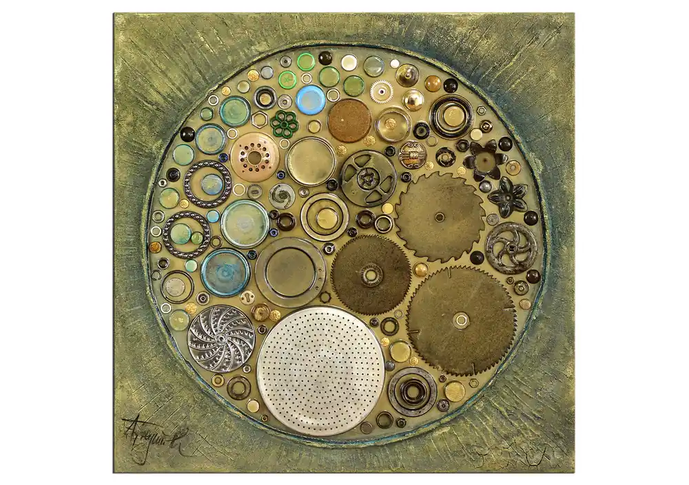 Garantierte Lieferung Vielschichtiges Acrylgemälde, A. Freymuth: "Pi" (A)