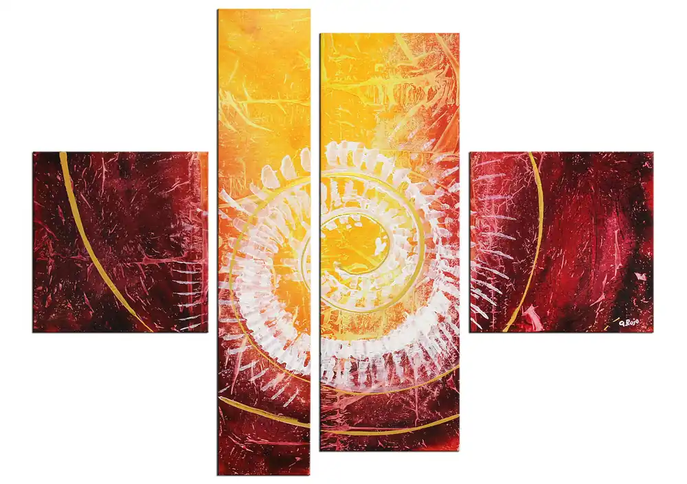 A. Rojo : "Nautilus", Mehrteiliges Gemälde, Original/Unikat Kostenloser Rückversand