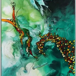 Ölgemälde, B. Ossowski: "Green Rhapsody" Knallerangebot