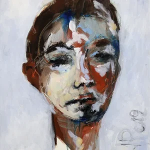 Saisonangebot J.J. Piezanowski: "poète", neoexpressionistisches Porträt, Original/Unikat (A)