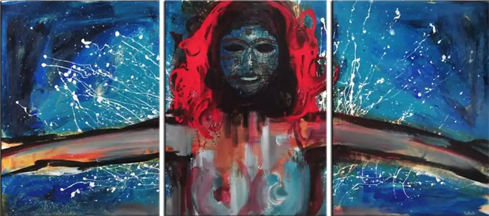 Top-Angebot Neoexpressionismus, C.D. Schwartz: "LA REINA ROJA", Originalgemälde (Unikat)