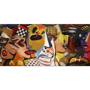 Zeitgenössische Kunst, K. Namazi: "Future Faces", Originalgemälde (Unikat)  (ri) Preisreduziert