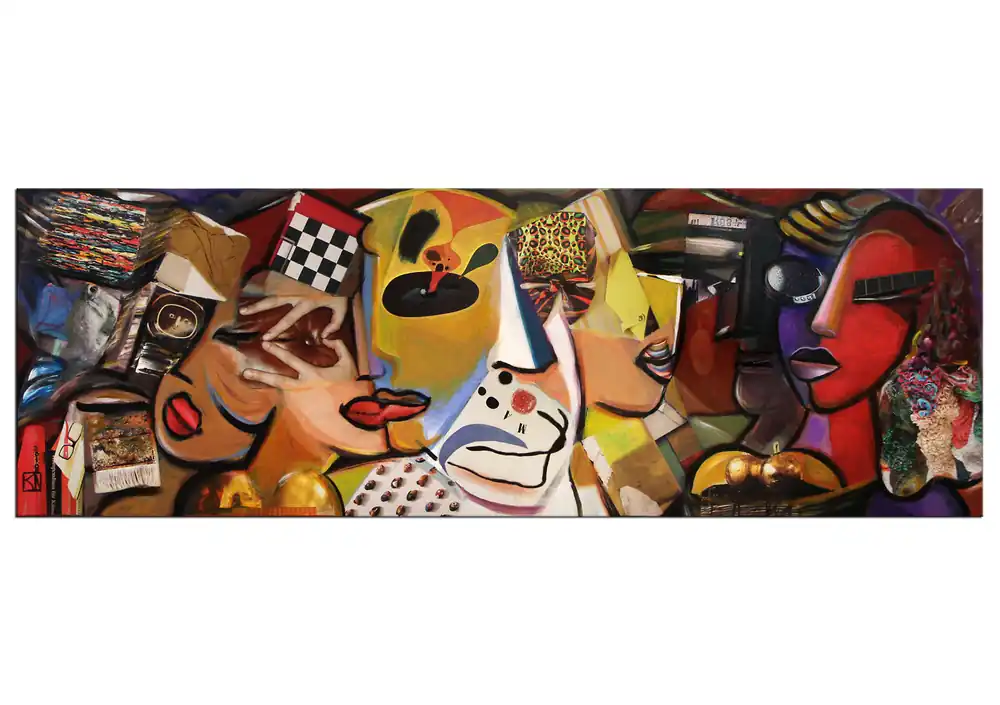 Zeitgenössische Kunst, K. Namazi: "Future Faces", Originalgemälde (Unikat) (ri) Preisreduziert