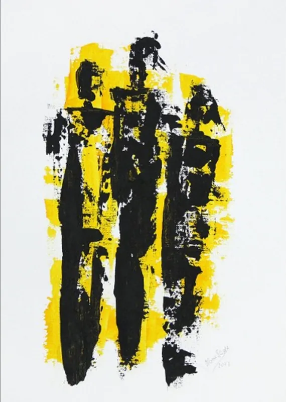 Bestseller Zeitgenössische Grafik/Malerei, Ilona Schmidt: "Stadtmenschen II"