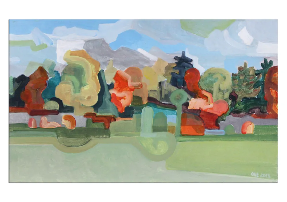Acrylgemälde, Frank-Ole Haake: "Landschaft Herbst I" Expressversand