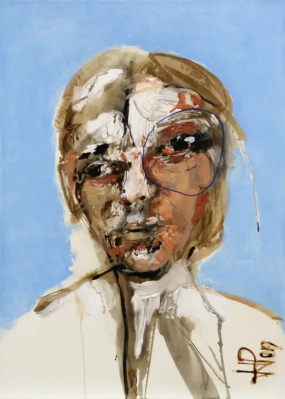 J.J. Piezanowski: "continents", neoexpressionistisches Porträt, Original/Unikat (A) Direktkauf