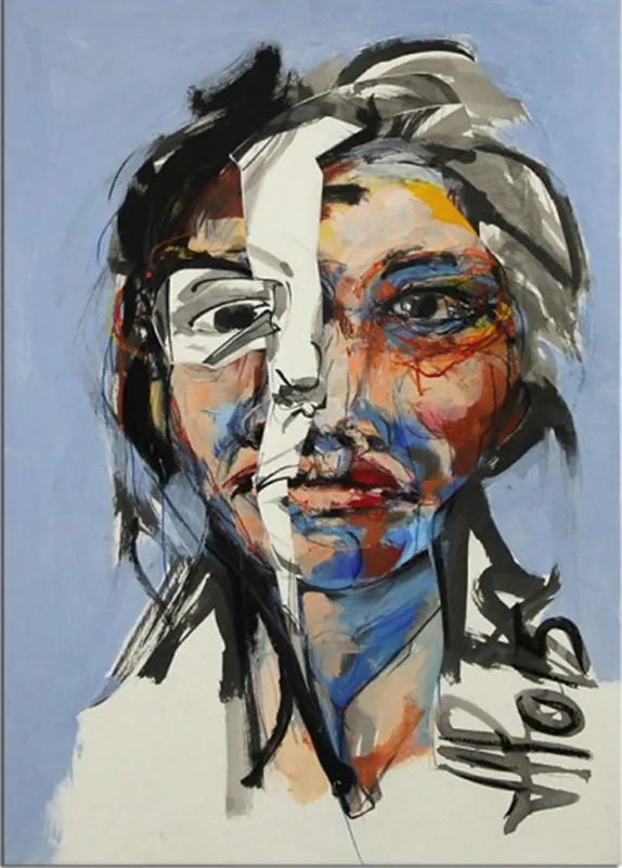 Mega-Angebot Neoexpressionismus, Porträt, J.J. Piezanowski: "A LA CROISÉE DES CHEMINS..."