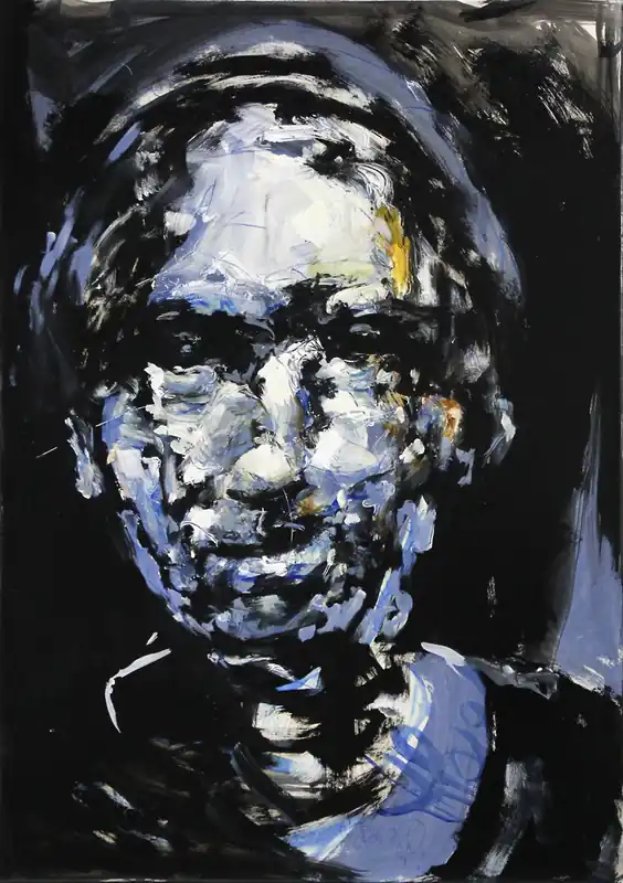 J.J. Piezanowski: "Sourire quand même", neoexpressionistisches Porträt, Original/Unikat (A) Must-Have