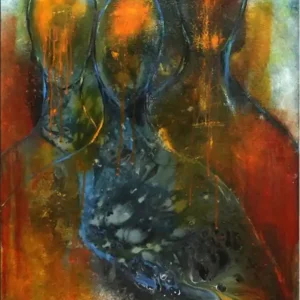 Expressive Acrylmalerei, I. Schmidt: "Familienportrait" Sichere Zahlung