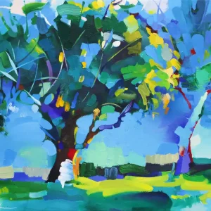 Top-Angebot A. Larrett: "Smaragdsommer", Moderne Ölbilder Original/Unikat (A)