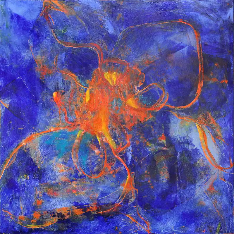 Schneller Versand M.Rick: "Under the sea", abstraktes Originalgemälde (Unikat) (A)