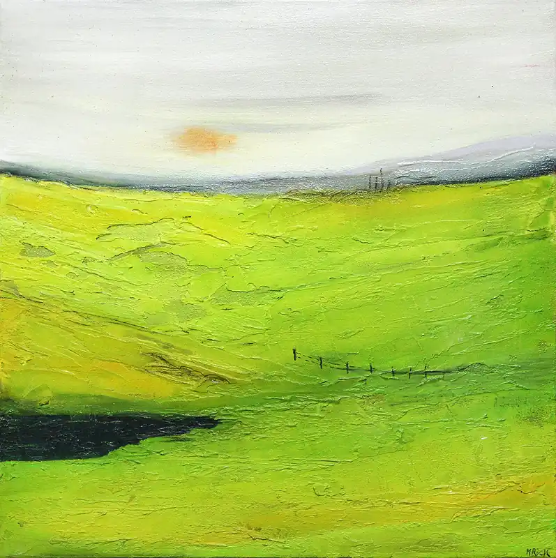 Preis Gesenkt M.Rick: "Sommerlandschaft II", abstraktes Originalgemälde (Unikat) (A)