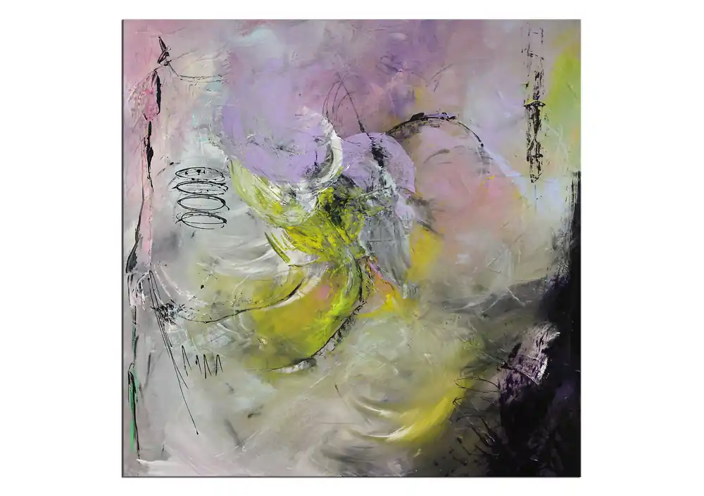 Nur Für Kurze Zeit Abstrakte Acrylmalerei, C. Middendorf: "Rosarote Wolken I"