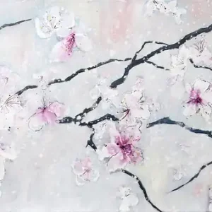 Rabatt Maya: "Kirschblüte", Originale Acrylbilder (Unikat)