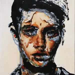 J.J. Piezanowski: "Se laisser prendre", neoexpressionistisches Porträt, Original/Unikat (A) Letzte Chance
