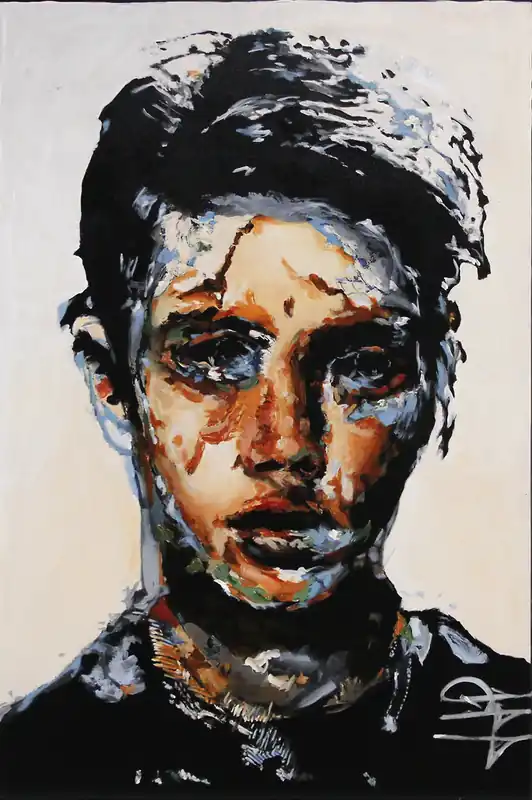 J.J. Piezanowski: "Se laisser prendre", neoexpressionistisches Porträt, Original/Unikat (A) Letzte Chance
