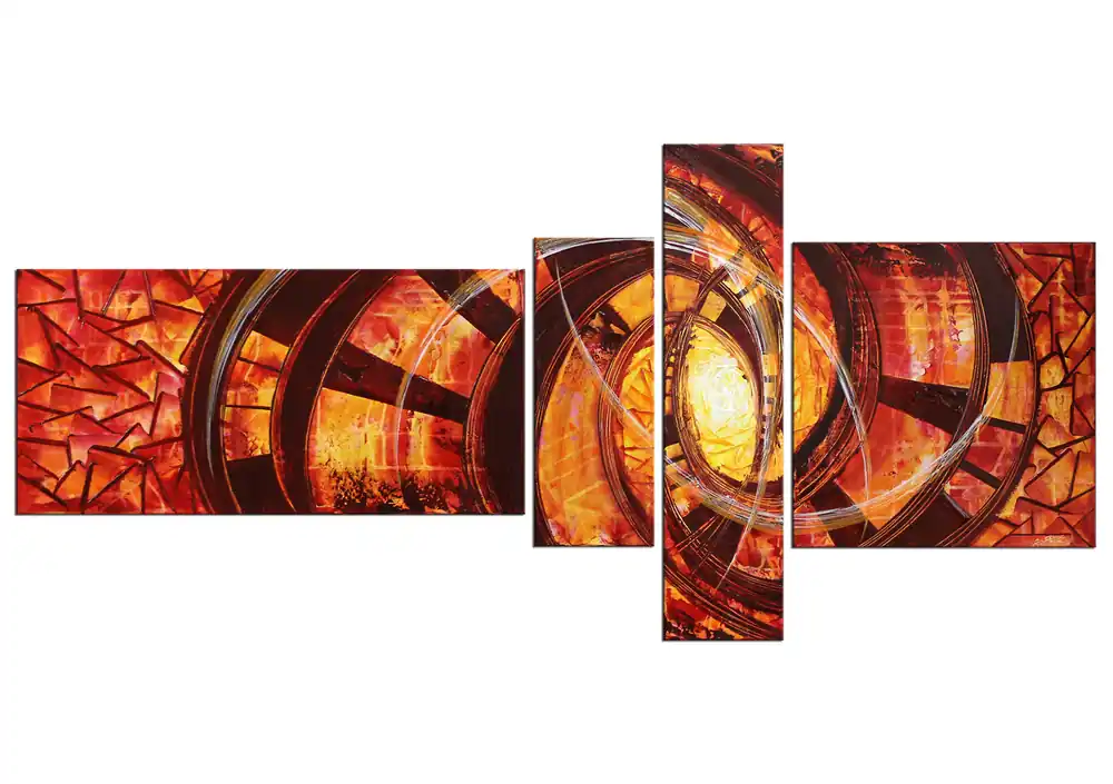 Sonderaktion R.König: "Kristallfeuer V", mehrteilige Acrylbilder, Originalgemälde (Unikat)