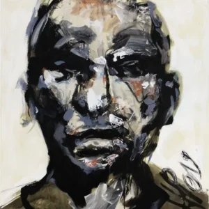 Geprüft J.J. Piezanowski: "Les ombres", neoexpressionistisches Porträt, Original/Unikat (A)