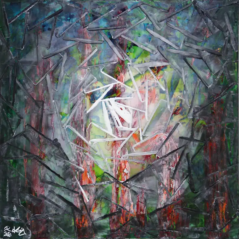 Neuheit R. König: "Jungle Fever II", abstraktes Originalgemälde (Unikat)